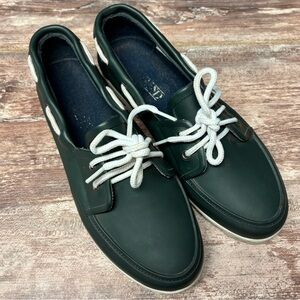 Lands' End | GUC Rubber Rain Shoes Dark Green Boat Shoes Garden Outdoor, Size 8